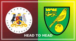Image of the Bradford (Park Avenue) and Norwich City crests side by side