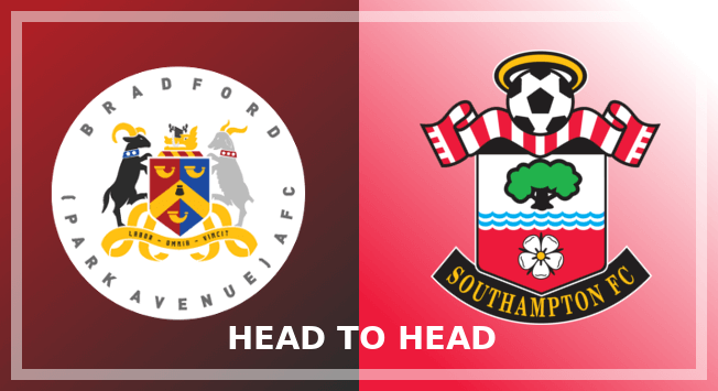 Image of the Bradford (Park Avenue) and Southampton FC crests side by side
