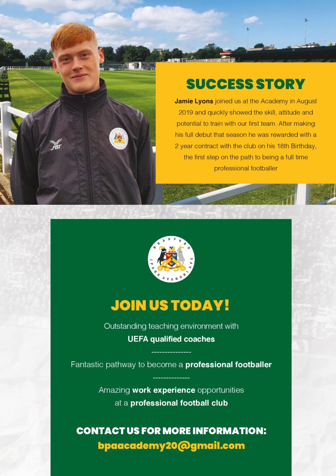 Bradford (Park Avenue) AFC News Learn. Train. Play. Join The Bradford