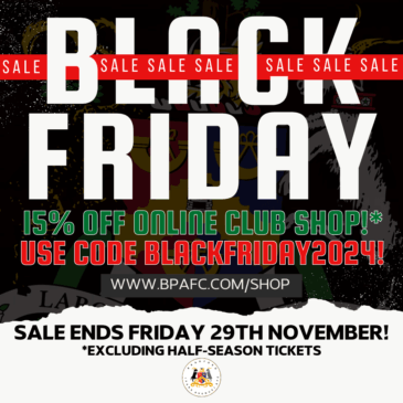 Black Friday Sale – 15% Off Club Shop Items!