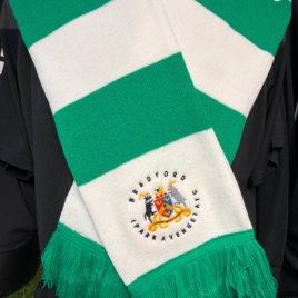 Green/White Logo Embroidered Scarf